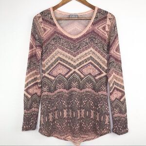 Be Vocal Long Sleeve Glitter Top Size L